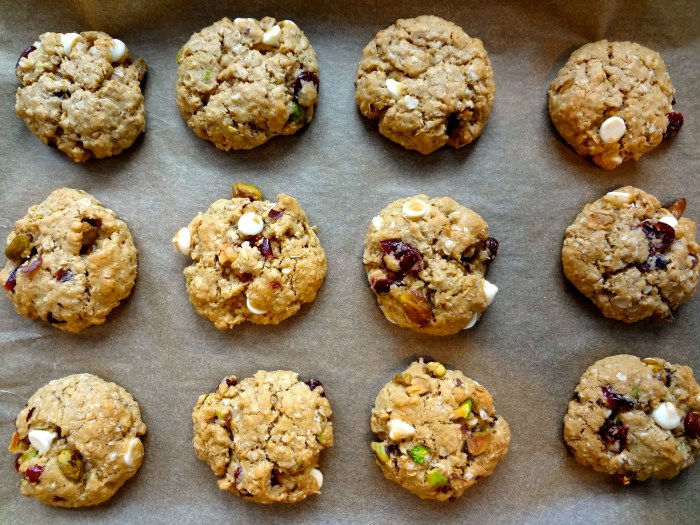 Brown Butter Oatmeal Cookies with Cranberries, Pistachios, and White Chocolate: The Briarwood Baker