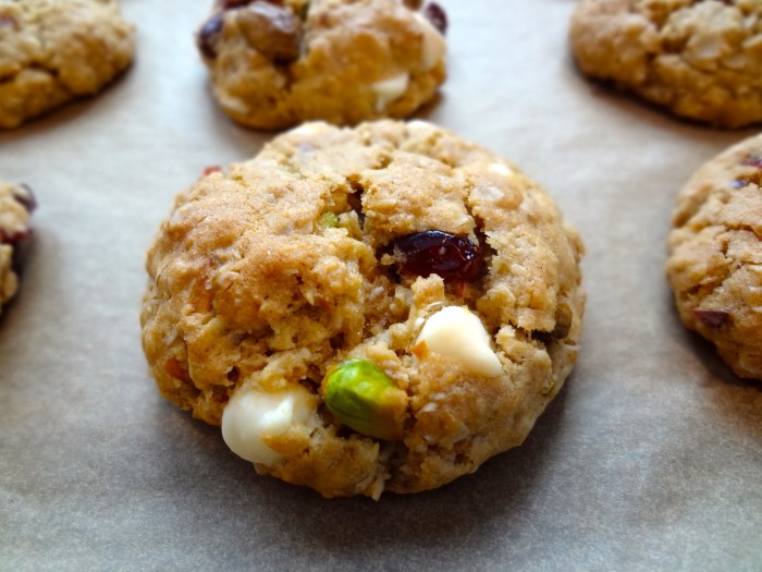 Brown Butter Oatmeal Cookies with Cranberries, Pistachios, and White Chocolate: The Briarwood Baker