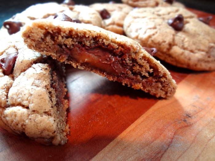 Nutella and Caramel Stuffed Chocolate Chip Espresso Cookies: The Briarwood Baker
